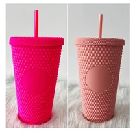 500ml durian cup large capacity plastic straw cup colorful starry sky pineapple stick coffee cup portable handy cup