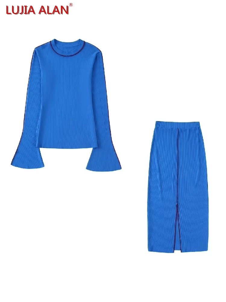 

осень Новая женская инкрустация ободок гудок рукав трикотаж свитер LUJIA ALAN SW1981