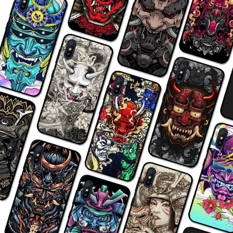 

Samurai Oni Mask Phone Case for Redmi 5 6 7 8 9 A 5plus K20 4X S2 GO 6 K30 pro