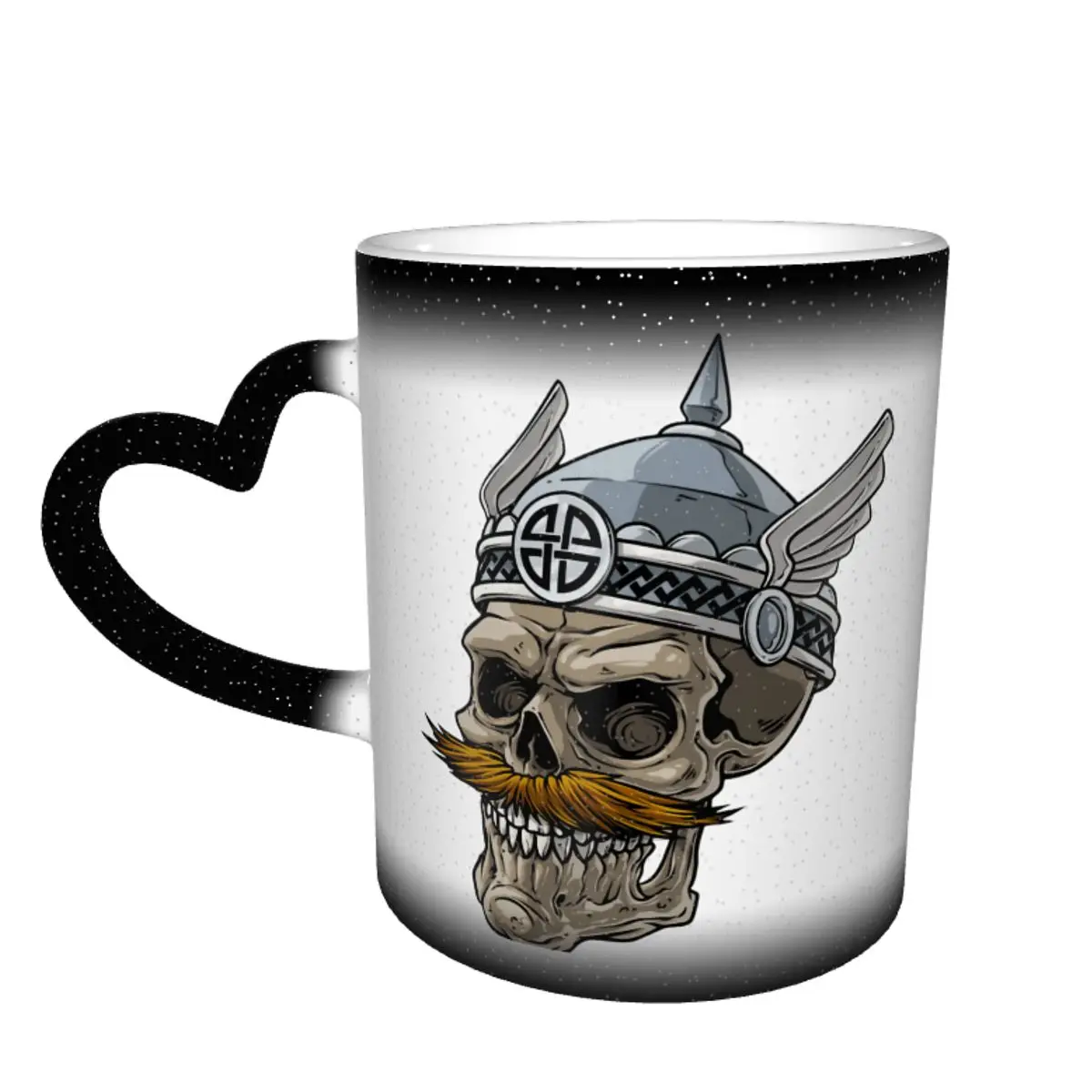 

Color Changing Mug in the Sky Viking Warrior Skull 8 Viking Top Quality Vikings Ceramic Heat-sensitive Cup Novelty Beer mugs