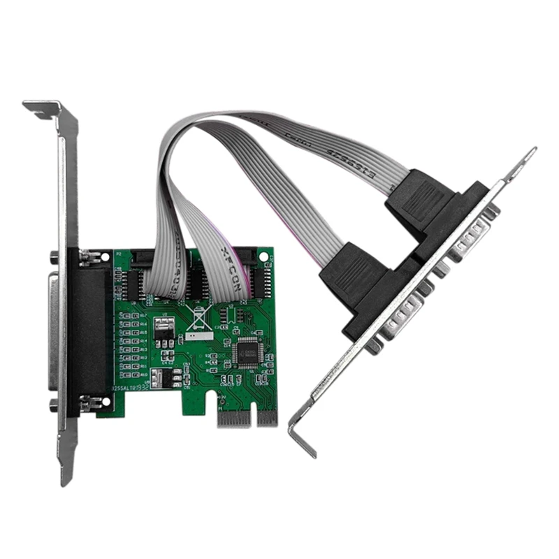 

PCI-E to 2 Serial Ports 1 Parallel Port Combination Expansion Card 9-Pin RS232 Serial Port Card DB25 Female Interface