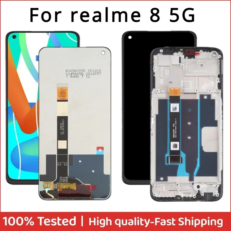 6 5 &quotIPS для Realme 8 5G RMX3241 RMX3085 ЖК-дисплей с цифровым преобразователем сенсорного
