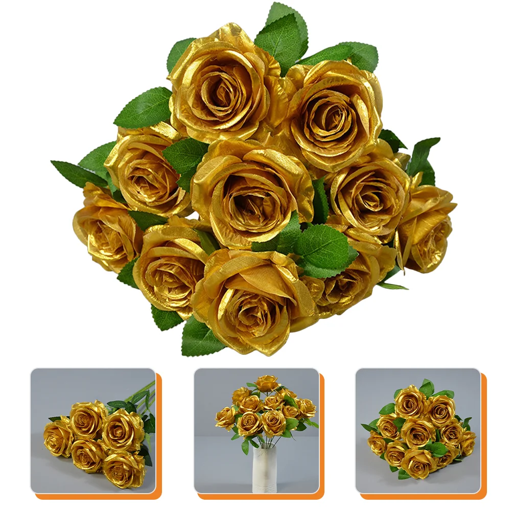 

Flowers Artificial Flower Wedding Rose Bouquetstable Centerpiece Roses Decoration Dining Floral Faux Stamen Romance Her Fake