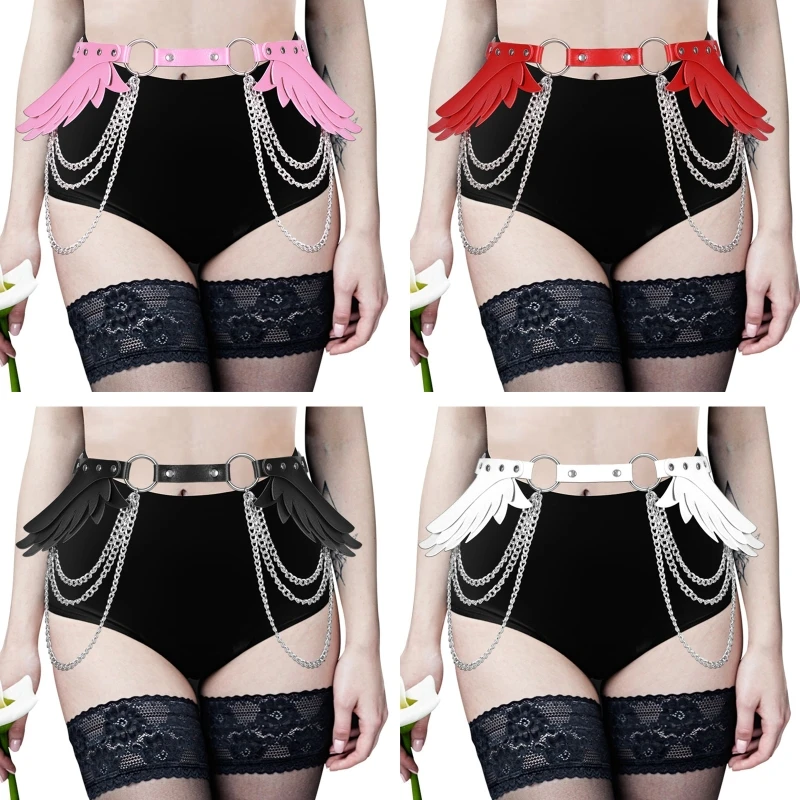 

Gothic Women Waist Strap for Women Wings Decor Body Chain with Adjustable Chain Drop Shipping