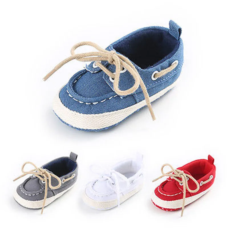 

Newborn Baby First Walkers Toddler Girl Boy Denim Soft Sole Toddler Infant Prewalker Sneaker Shoses 0-18M