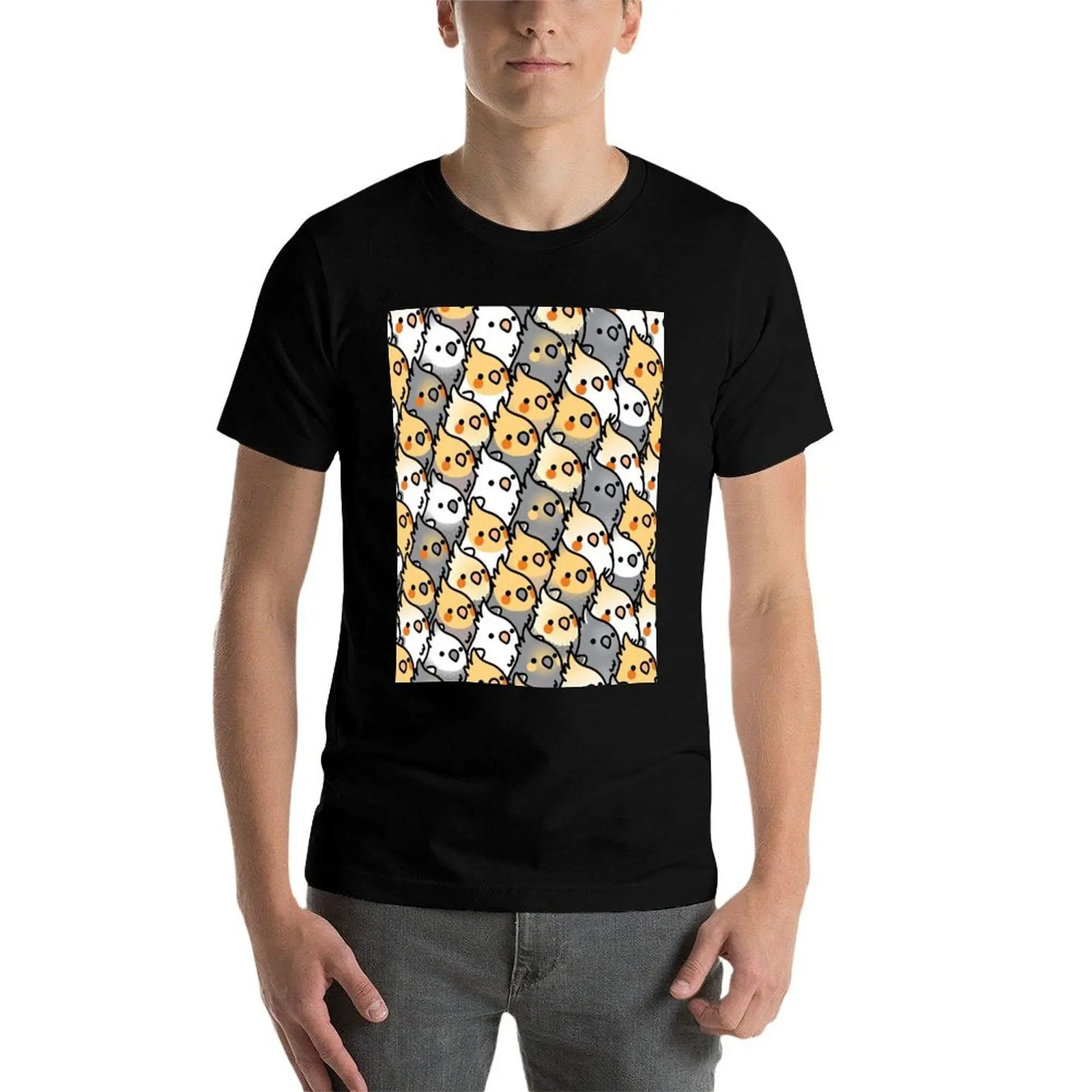 Мужская футболка Chubby Cockatiel Party хлопок