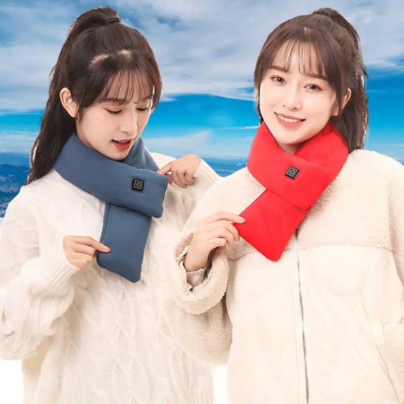 

USB Electric Heating Scarf Washable Neck Warmer 3 temp setting Heating Neck Cover Neck Wrap Fleece Scarf for Winter men & Women