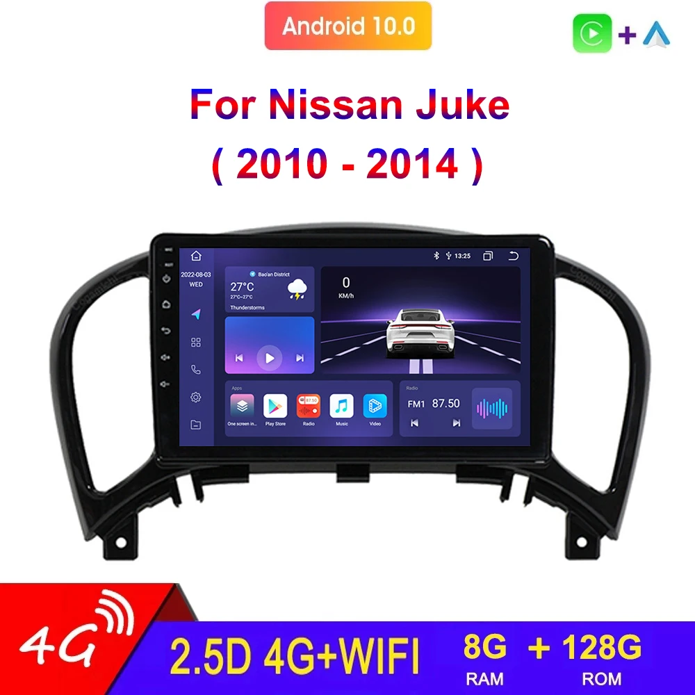 

For Nissan Juke YF15 2010 - 2014 Car Multimedia Player Radio 4G Android 12 Navigation GPS Touch Screen Auto Stereo Carplay 8CORE