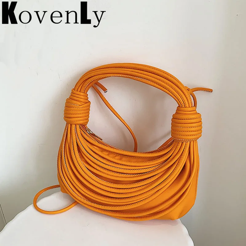 

Fashion Handbag For Women Hand Woven Leather Line Weave Strap Design Leather Hobos Clutch Purse Top Brand Women Shoulder Bags