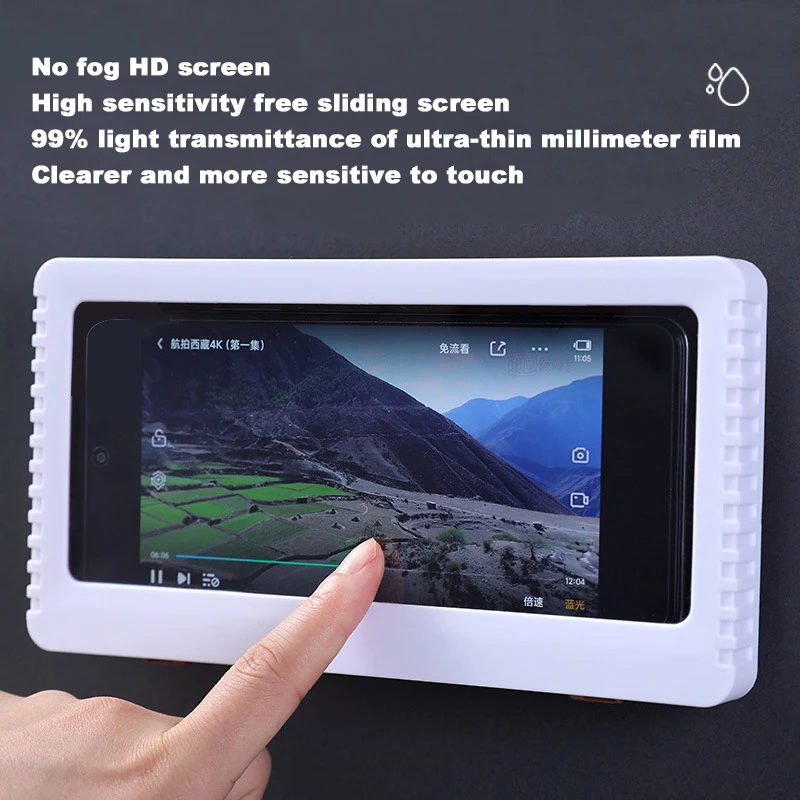 liner phone holder waterproof case box wall mounted full coverage phone shelf self adhesive shower accessories free global shipping