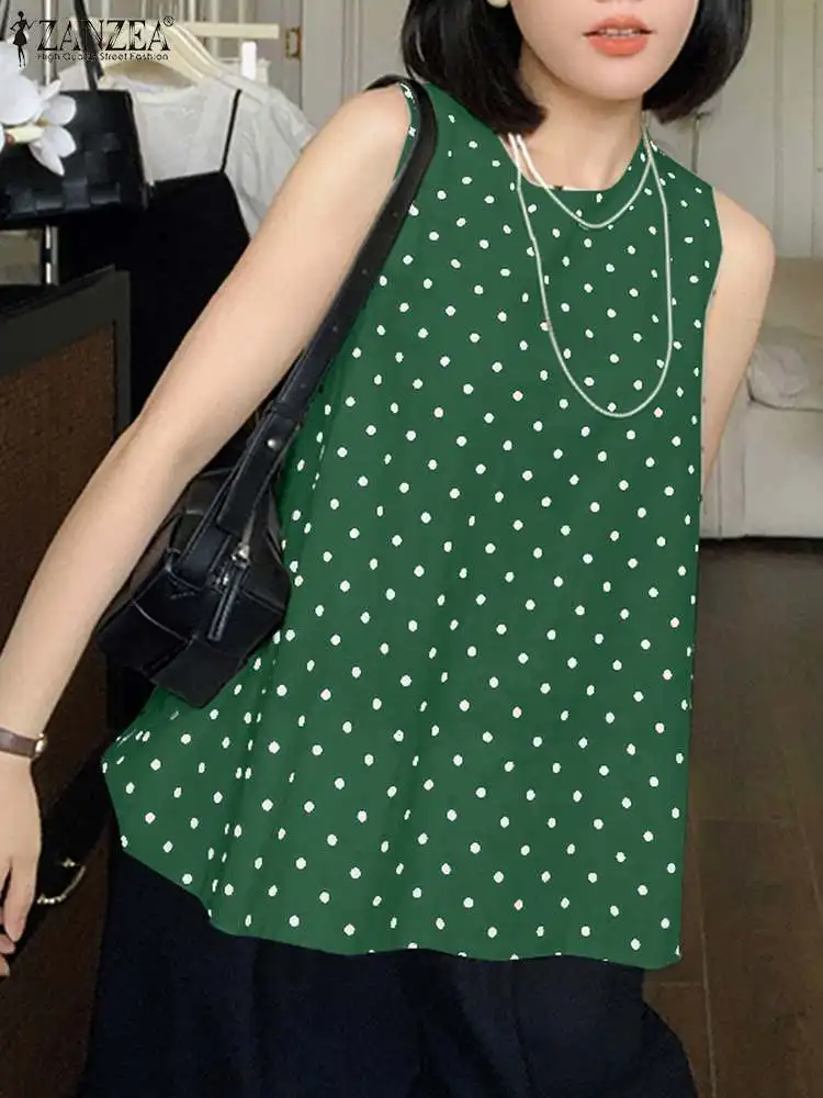 Лето 2024 модные женские топы ZANZEA без рукавов винтажная Женская Повседневная