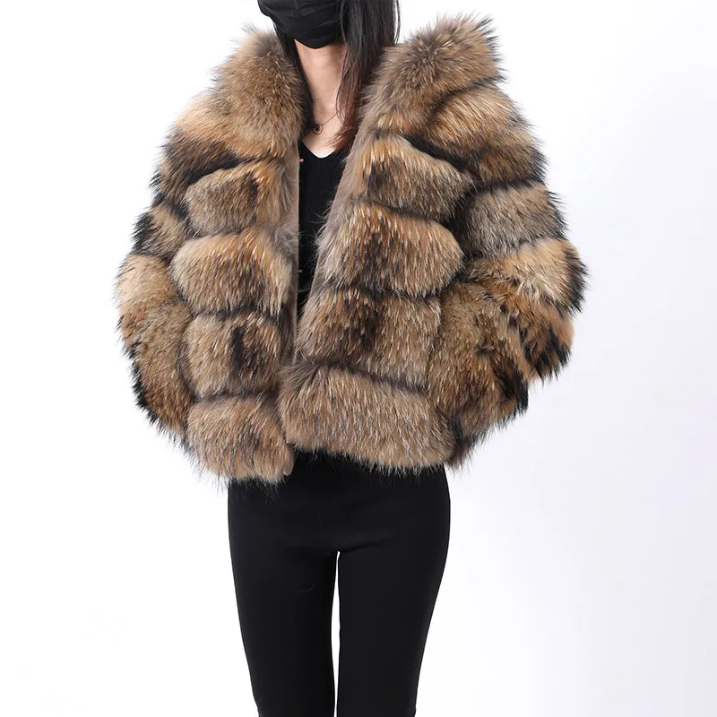 Maomaokong 2022 new Woman Natural Real fur coat Women's winter coats super hot Raccoon fur jacket Female clothing enlarge