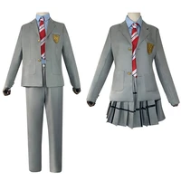 anime cosplay costume arima kousei miyazono kaori same style student school uniform suit man woman carnival dressup