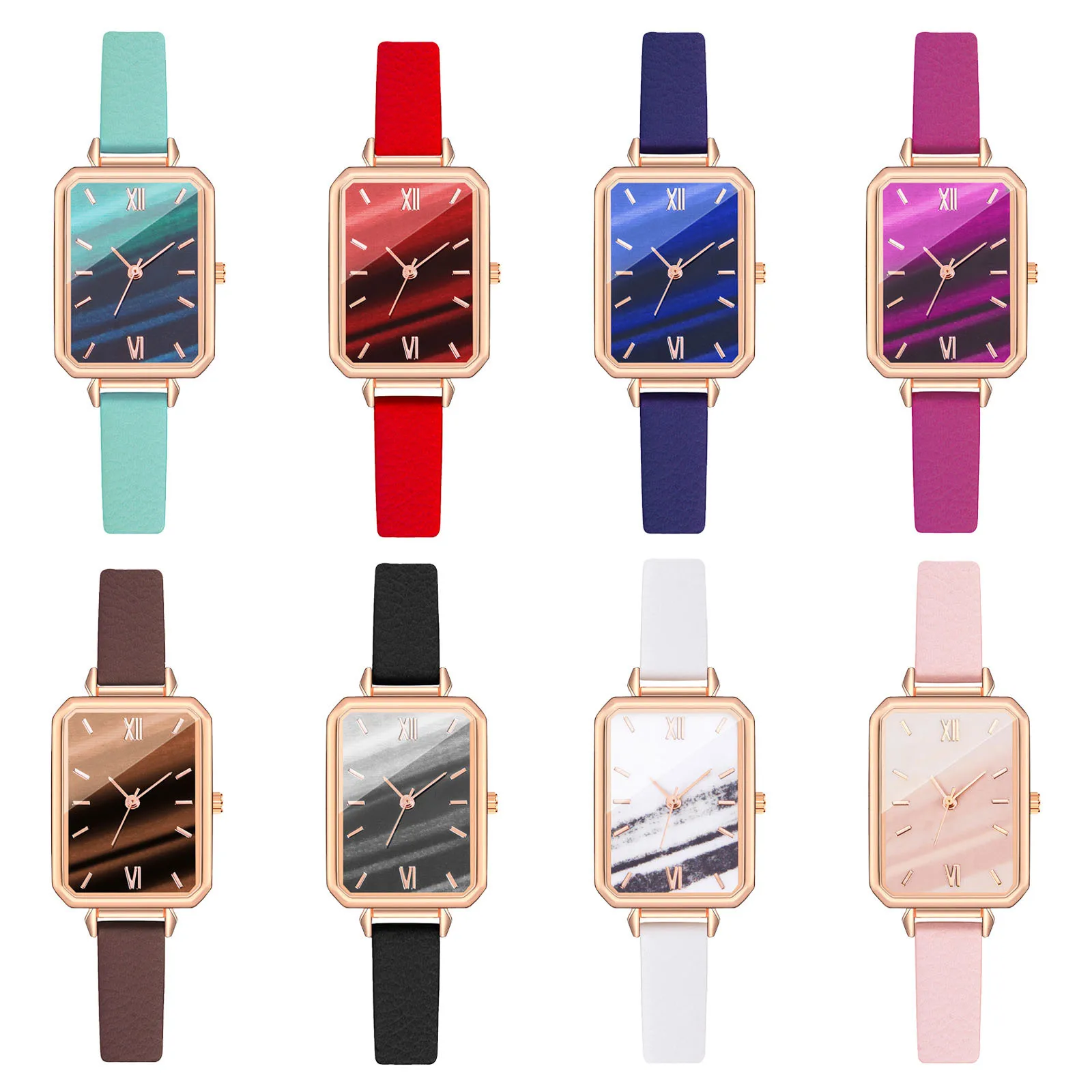 

Women's Quartz Faux Leather Strap Watch Analog Quartz Wrist Watch Alloy Case Ladies Leather Watch Band Men Hand Band