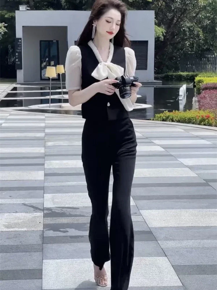 Брюки женские Профессиональный топ и брюки комплекты для женщин из 2 предметов