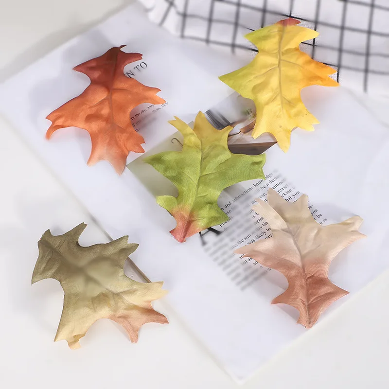 

10pcs Creative simulation leaf oak leaf wedding wedding scene layout decoration decoration DIY accessories 10 colors