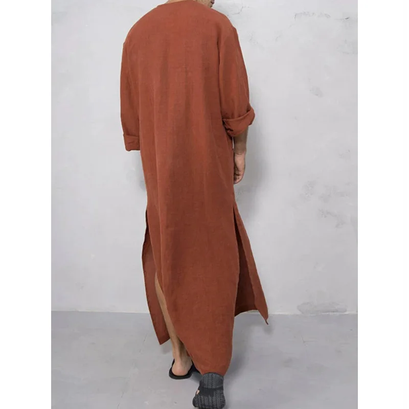 Muslim Dubai Southeast Asia New Men's Loose Stand Collar Long Sleeve Robe National Style Middle East Robe