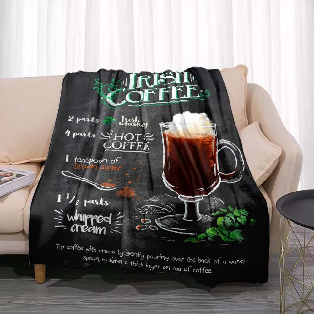 

Cocktail Recipe Art Fashion Flannel Soft Throw Blanket Funny Gift for Husband Bar Pub Club Home Decor Man Cave Party Accessories