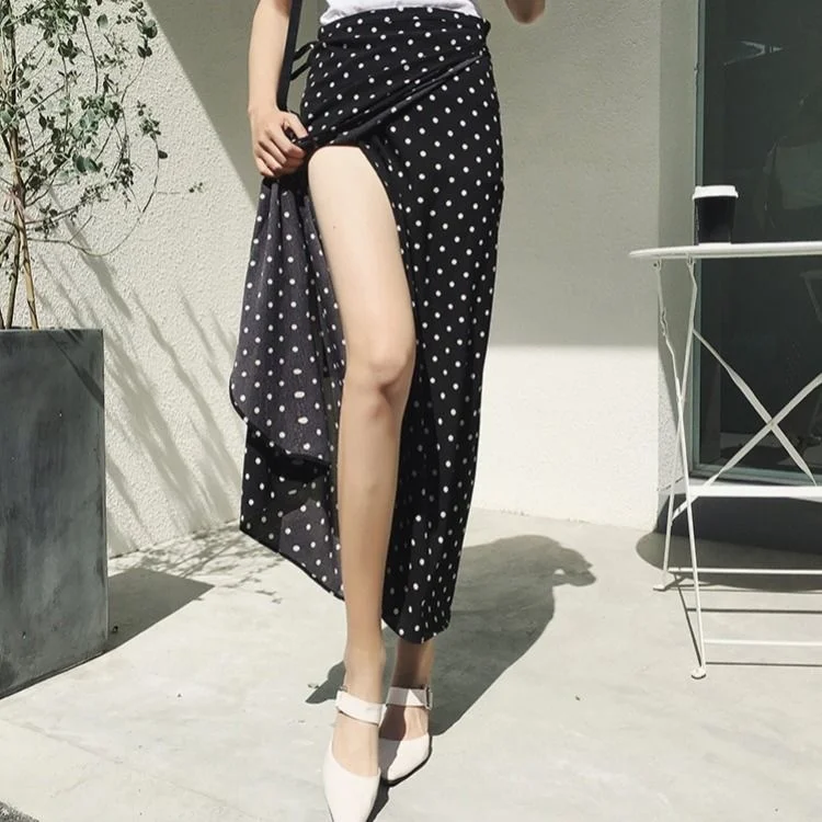 Women Floral Print Chiffon Long Skirt Summer New Stylish Midiskirt One-Piece Lace-up Wrap Skirt Holiday Suntan Beach Skirts Sexy images - 6