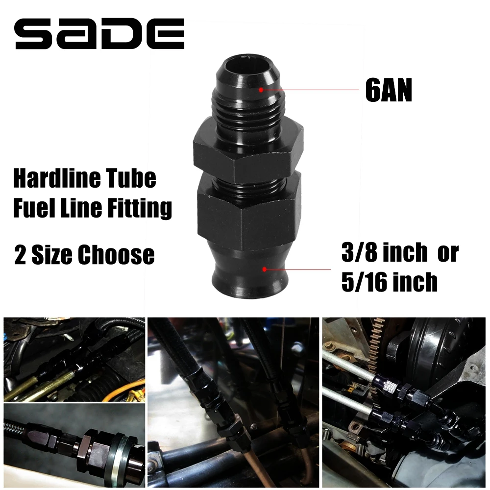 

1Pcs Straight 6AN AN6 Male to 3/8", 6AN AN6 Male to 5/16" Hardline Tube Hose Fitting Adapter Fuel Line Pipe Compression Adapter