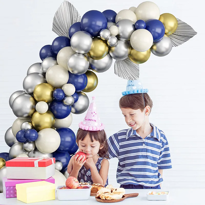 

Темно-синяя Золотая фотоарка, свадебные принадлежности для помолвки, балон для детей, для мальчиков, украшение для вечеринки в честь Дня Рож...