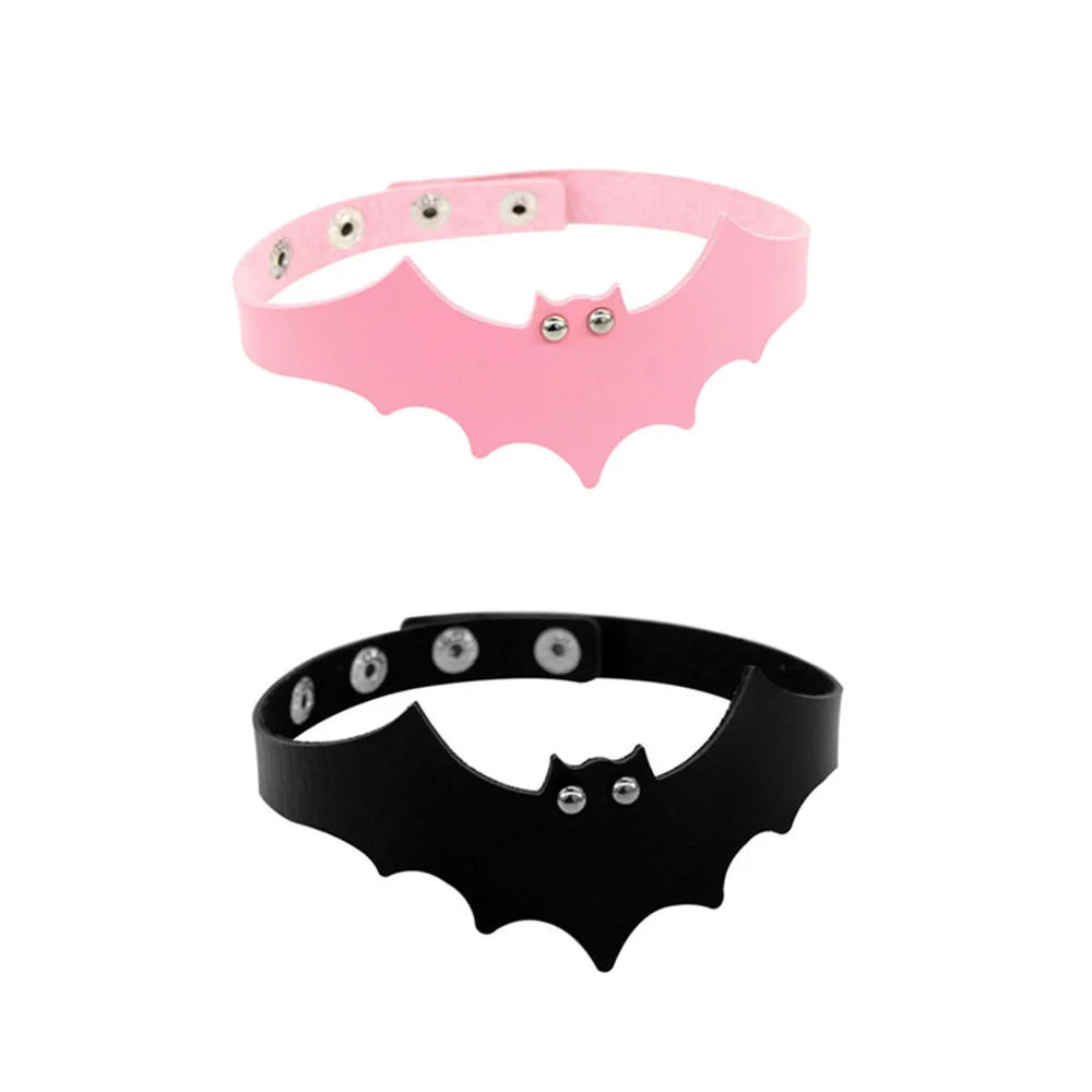 

Ошейник мужской/женский из кожи, сексуальное колье в стиле стимпанк, готический стиль, готический стиль, крыло летучей мыши, короткое ожерел...