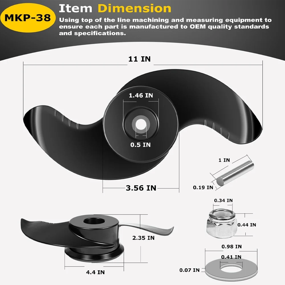 Фото Винт MKP-38 Weedless Wedge 2 для троллинговых моторов Minn Kota с тягой 112 фунтов, диаметром 4-1/2 дюйма, артикулы 1865023, 2341160, 1378160. №2