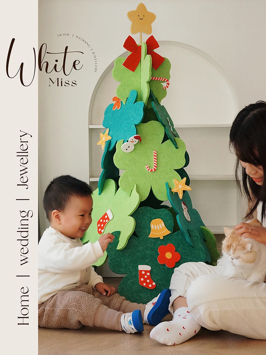 

Новогодние войлочные цветы на заказ, Год Кролика, дерево удачи, Рождественская елка, Дед Мороз, украшения для новоселья, подарки