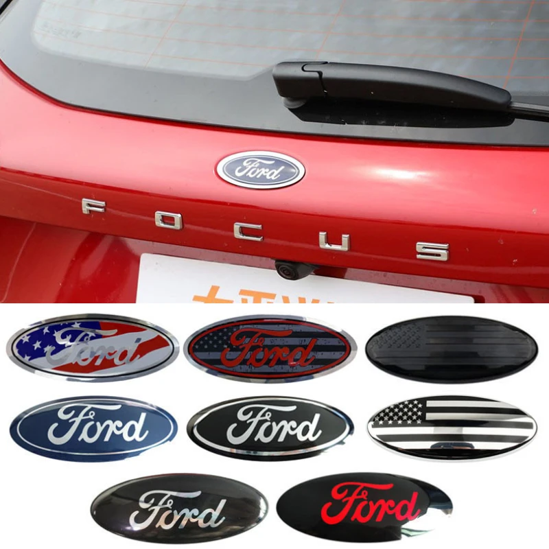 12,5x5 см Автомобильная Передняя Эмблема Логотип задний багажник значок наклейка украшение для Mondeo Fusion Focus Fiesta Kuga Edge Transit Ecosport