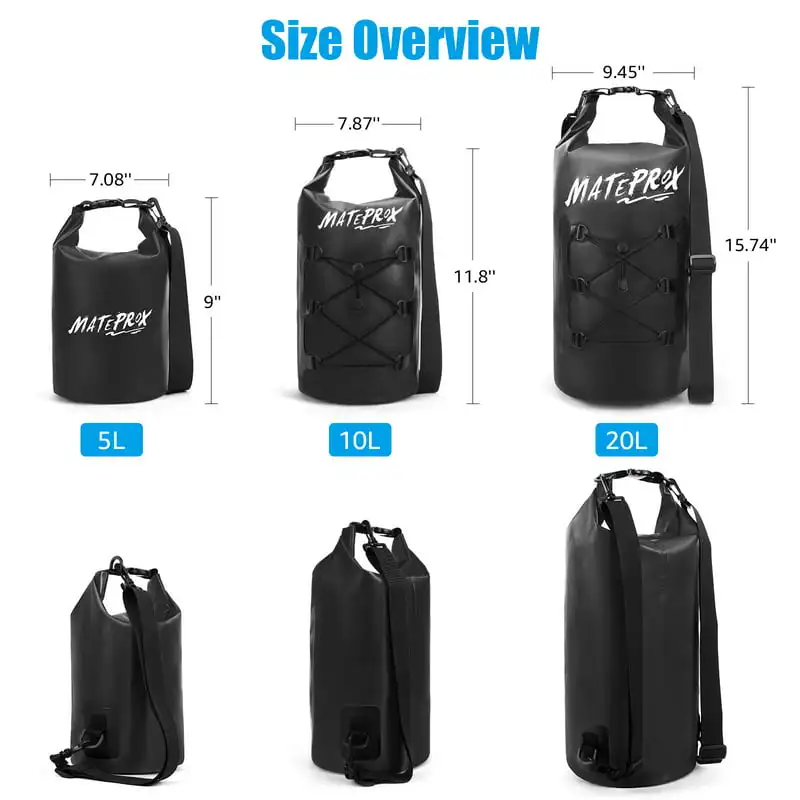 

Free shipping Dry Bag, 10L Floating Dry Pouch Beach Bags for Kayaking Boating Rafting with Large Waterproof Phone Pouch-Black