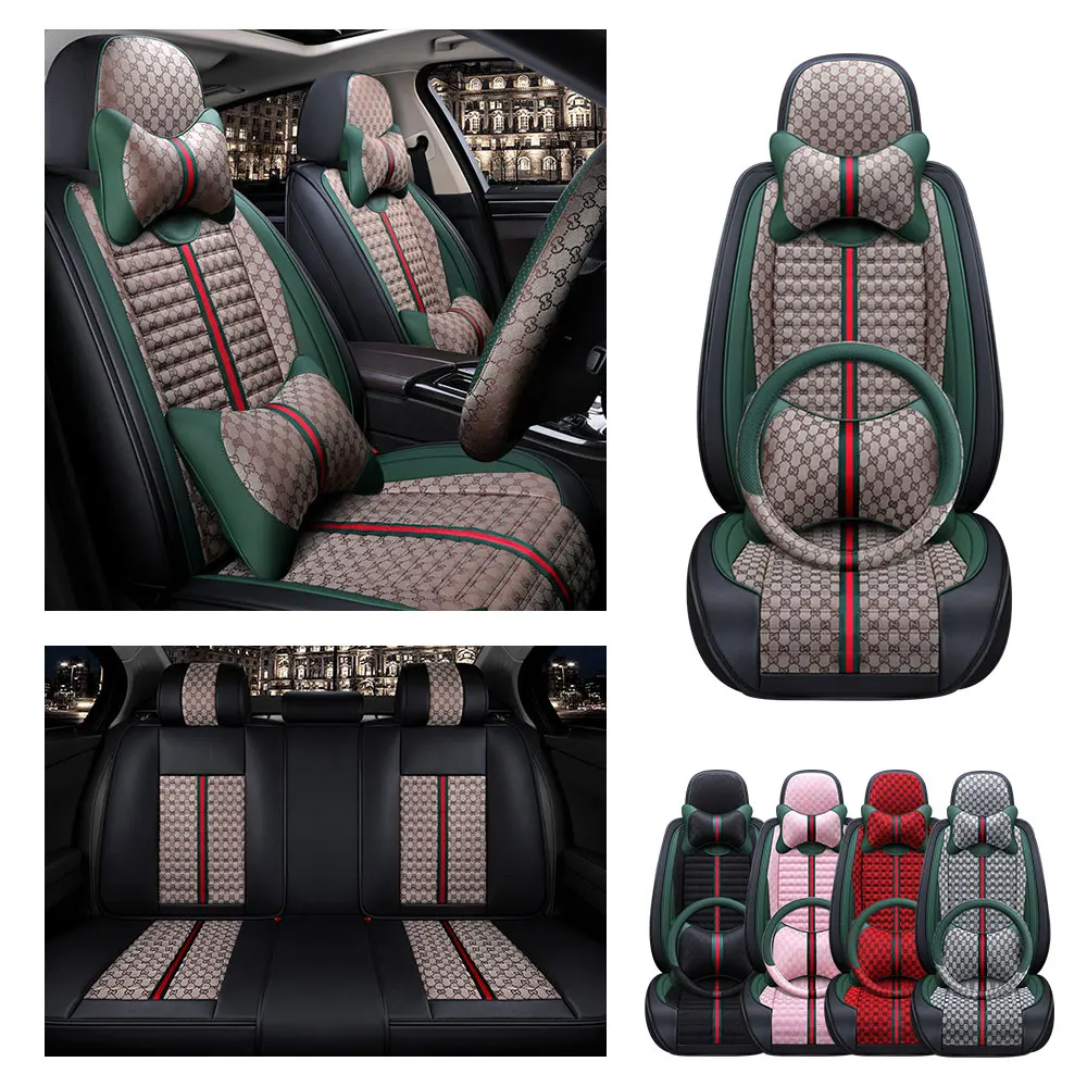 

Чехол для автомобильного сиденья Полный комплект с подушкой на подголовник рулевого колеса универсальная подушка для сиденья розовая кожаная накидка на сиденье аксессуары