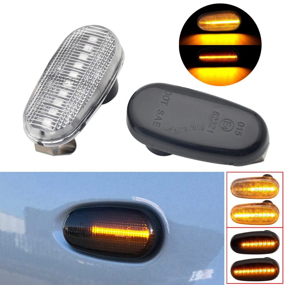 For Alfa Romeo 147 GT MiTo FIAT Bravo II Hatchback LED Side Marker Light Sequential Blinkers Indicator Amber Turn Signal Lamp