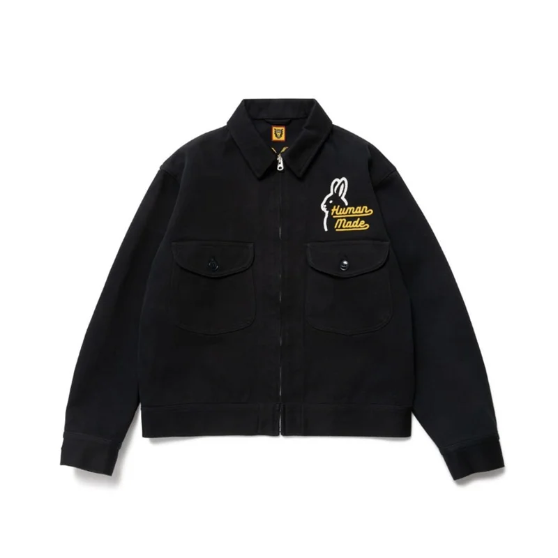 

HUMAN MADE 23AW Autumn Winter Japanese Style Loose Retro Rabbit Embroidery Couple Jacket Men And Women