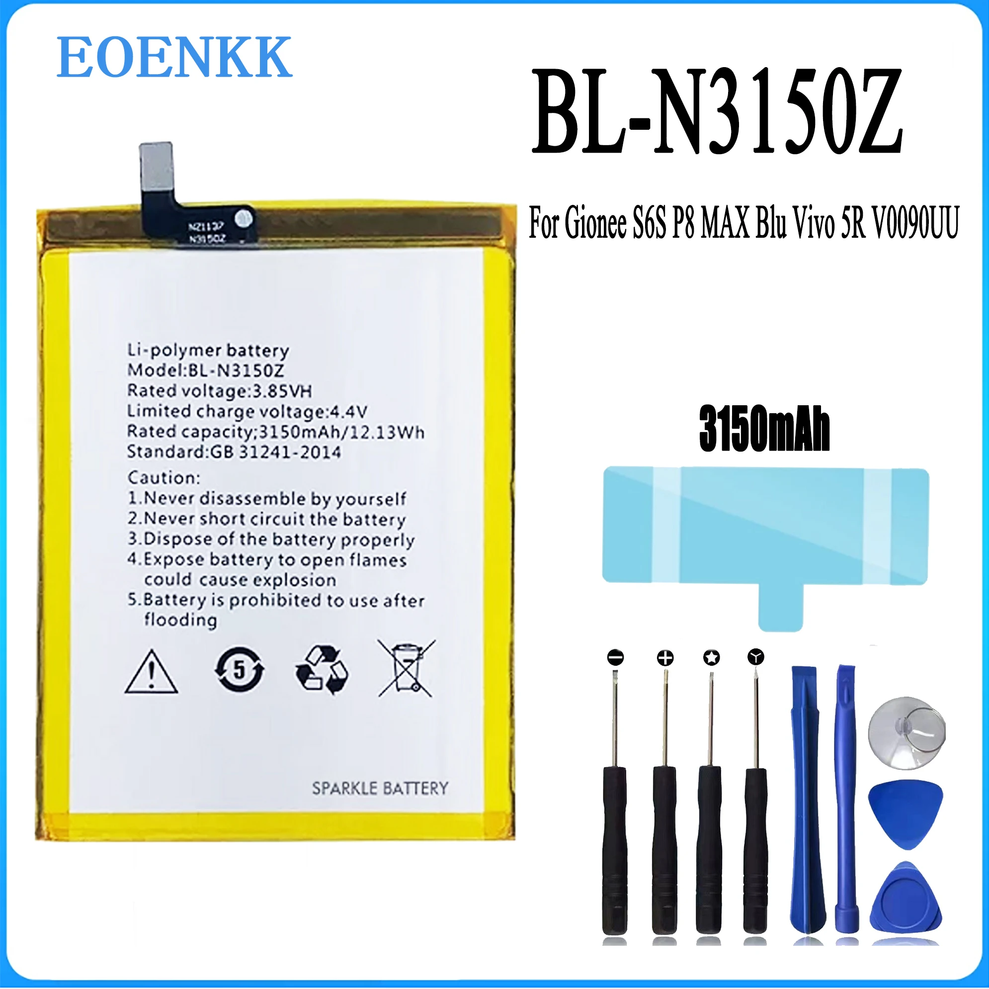 BL-N3150Z Battery For Gionee S6S P8 MAX Blu Vivo 5R V0090UU  Original Capacity Mobile Phone Batteries Bateria