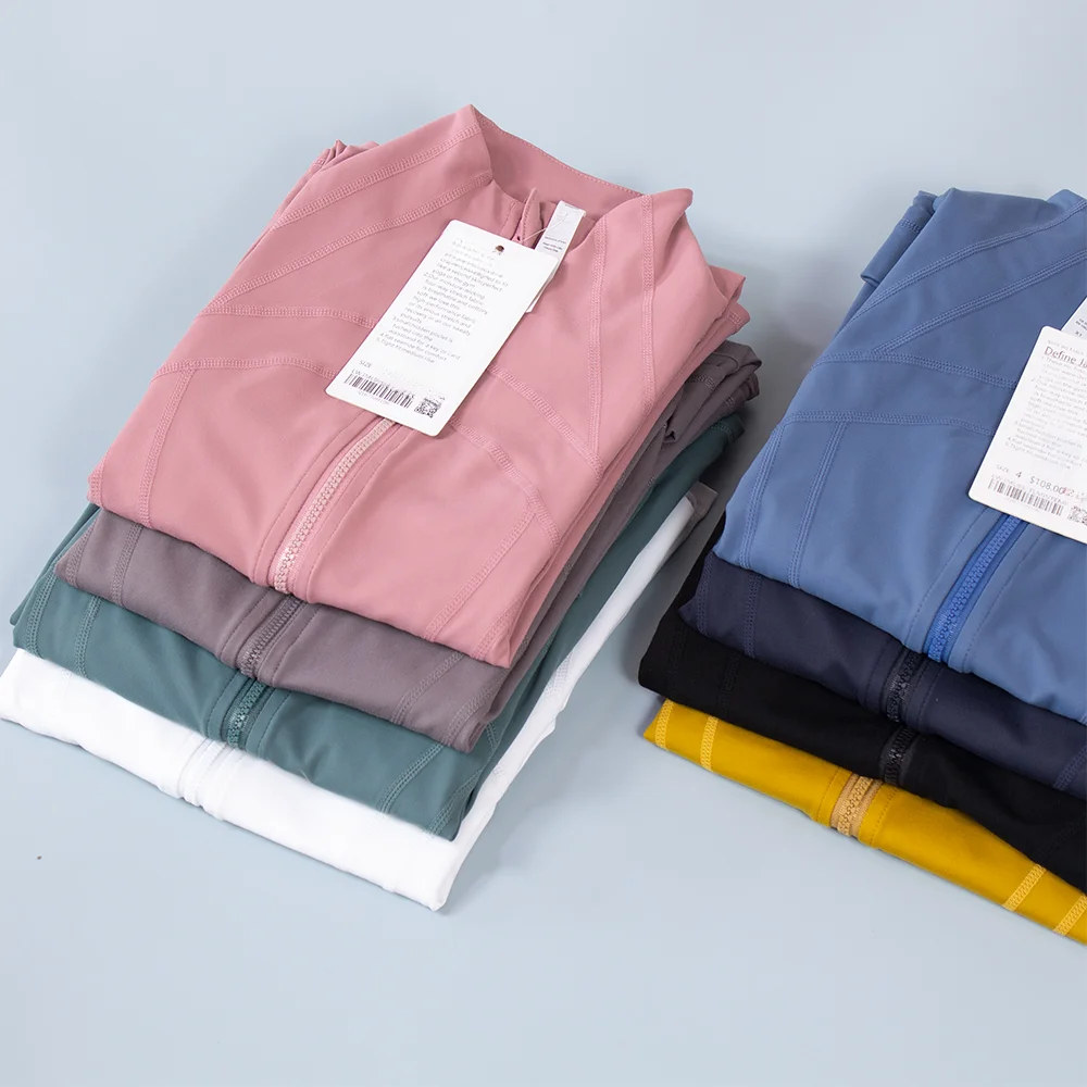 Lulu Women Jacket Fashion Spring and Autumn Tight-fitting Thin Sportswear Training Running Gym Yoga Solid Color Cardigan Jacket