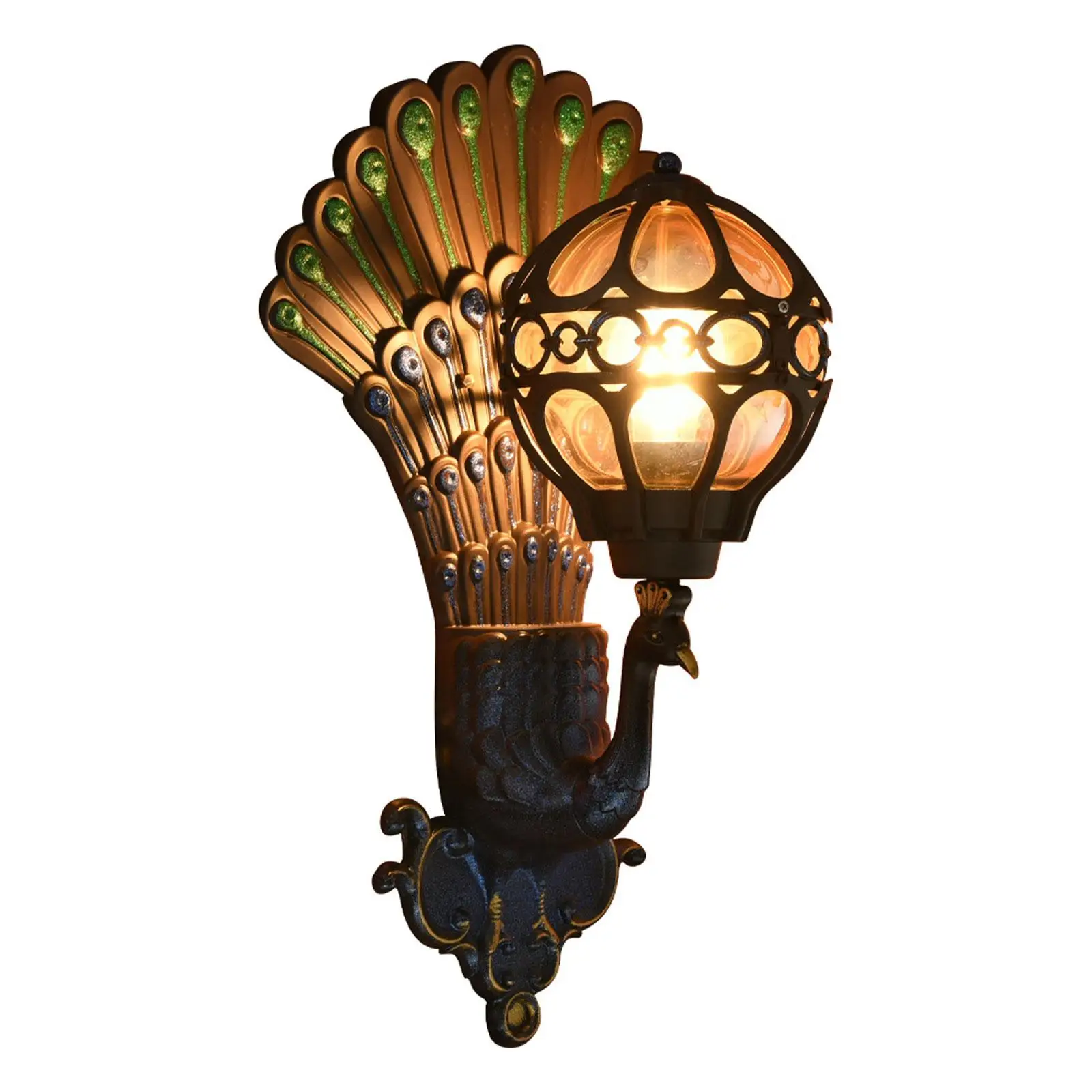 

Наружная настенная лампа в виде павлина, водонепроницаемый садовый светильник в ретро стиле, наружные настенные лампы для дверей, двора, прихожей, улицы, балкона