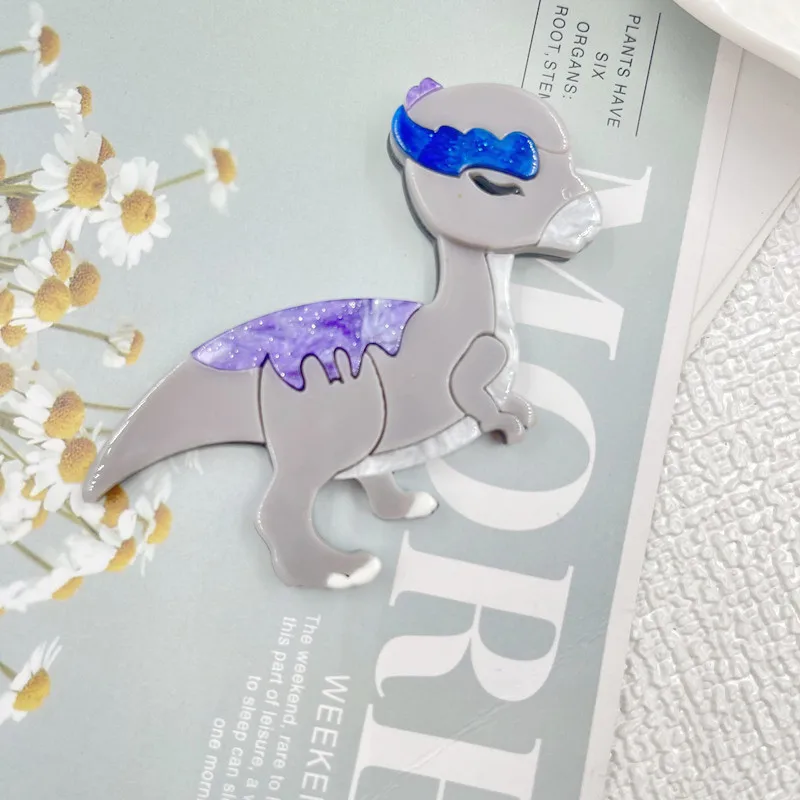

Wuli&baby Acrylic Dragon Brooches For Women Men Walking Animal Party Causal Brooch Pin Gifts