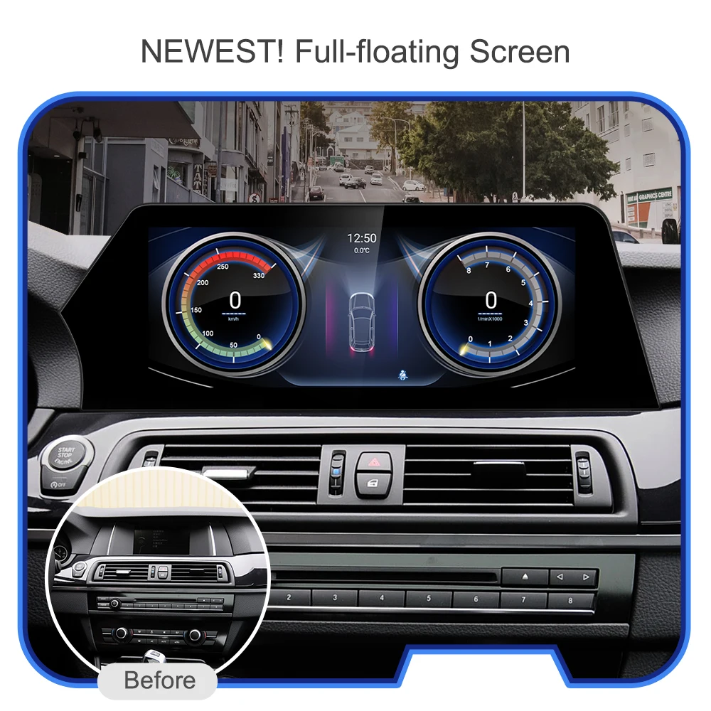 Автомобильный радиоприемник на Android 11 0 для BMW 5 серии F10 F11 2011-2016 CIC NBT 520i голубой