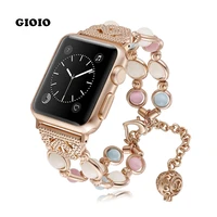 ladies fashion banquet luminous pearl strap for iwatch 7 6 5 4 3 2 1 se business casual watch bands for apple watch 454442mm