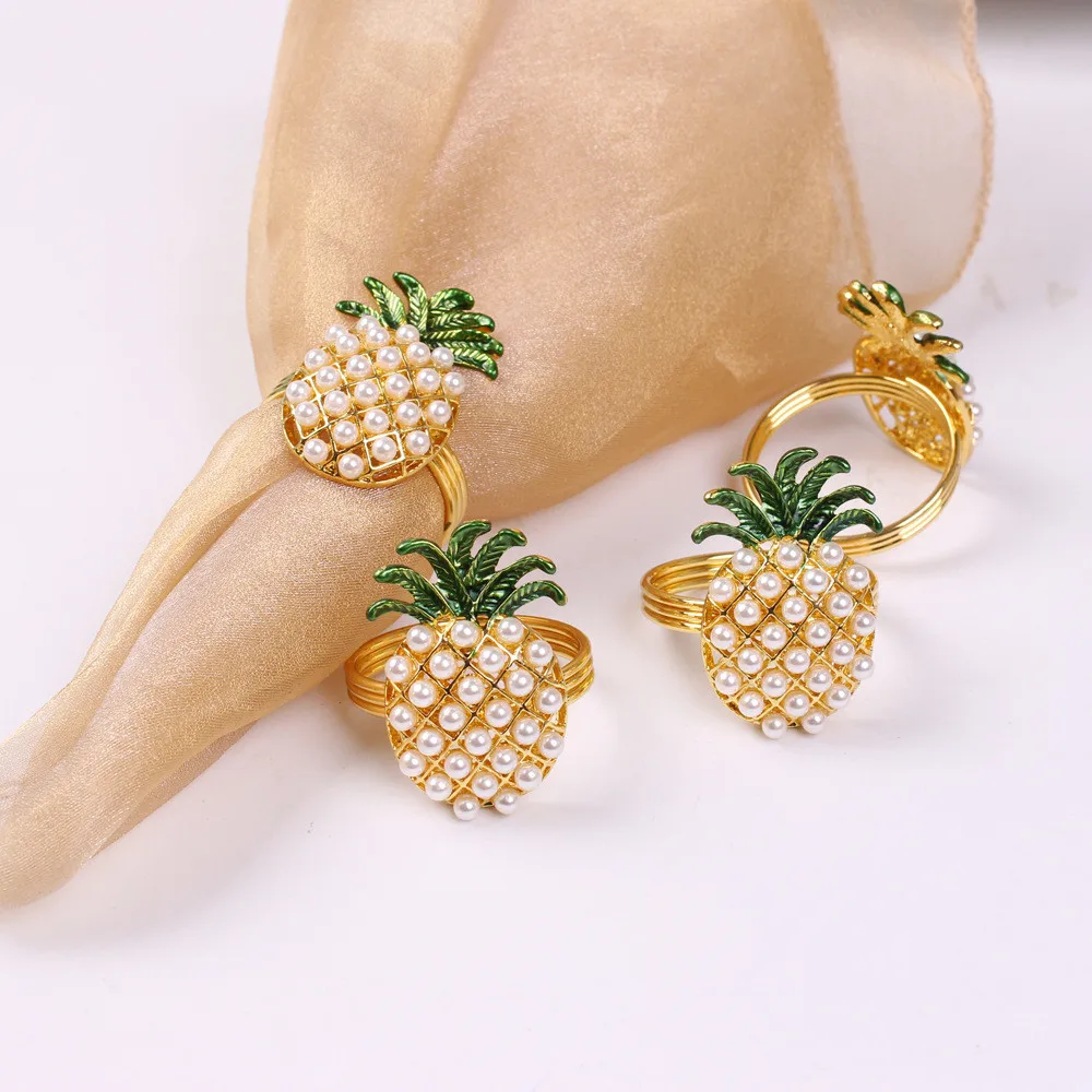 

Metal pearl pineapple pineapple napkin ring Western table decoration decoration used for reception wedding banquet holiday party