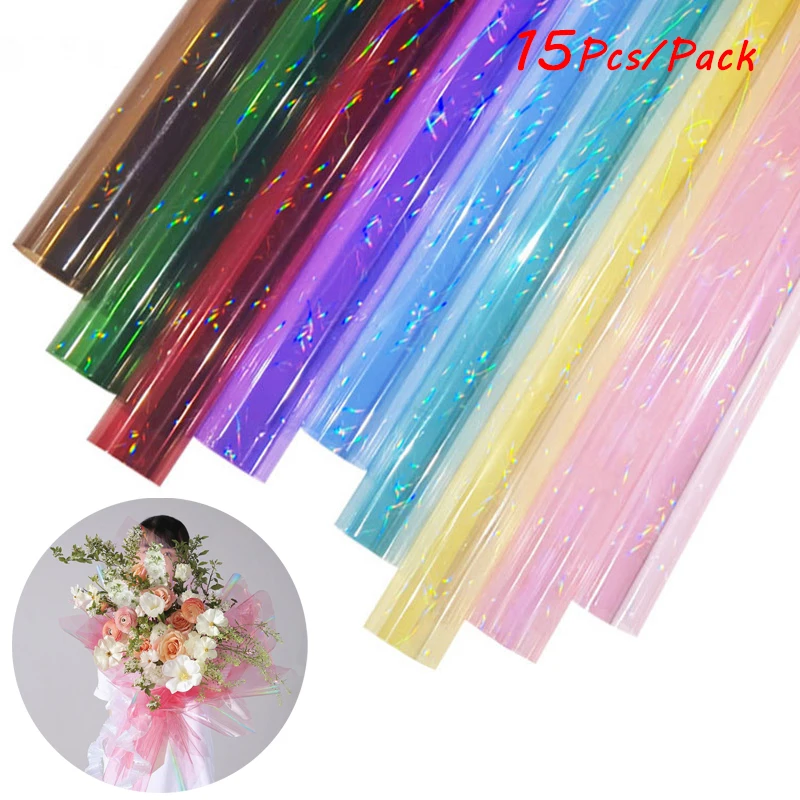 

15 Sheets/pack Iridescent Cellophane Iridescent Wrapping Paper Cellophane Wrap Confetti for DIY Wrapping Decoration Supplies