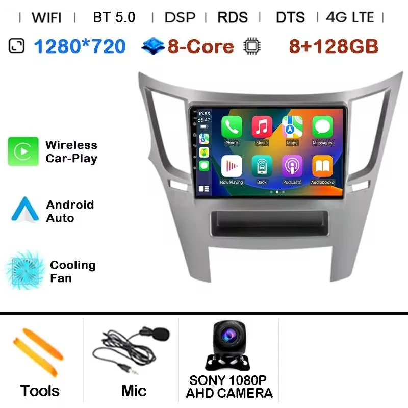 Автомобильный радиоприемник 2 din Android 15 для Subaru Outback 4 BR Legacy 5 2009-2014 LHD Мультимедийный плеер Carplay стерео 4G GPS DVD