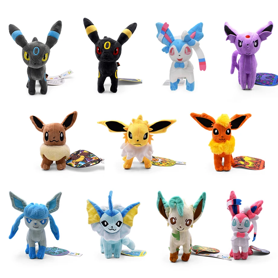 

Игрушки плюшевые TAKARA TOMY Pokemon Блестящий умбреон Jolteon, качественные Мультяшные плюшевые игрушки для детей, подарок на Хэллоуин