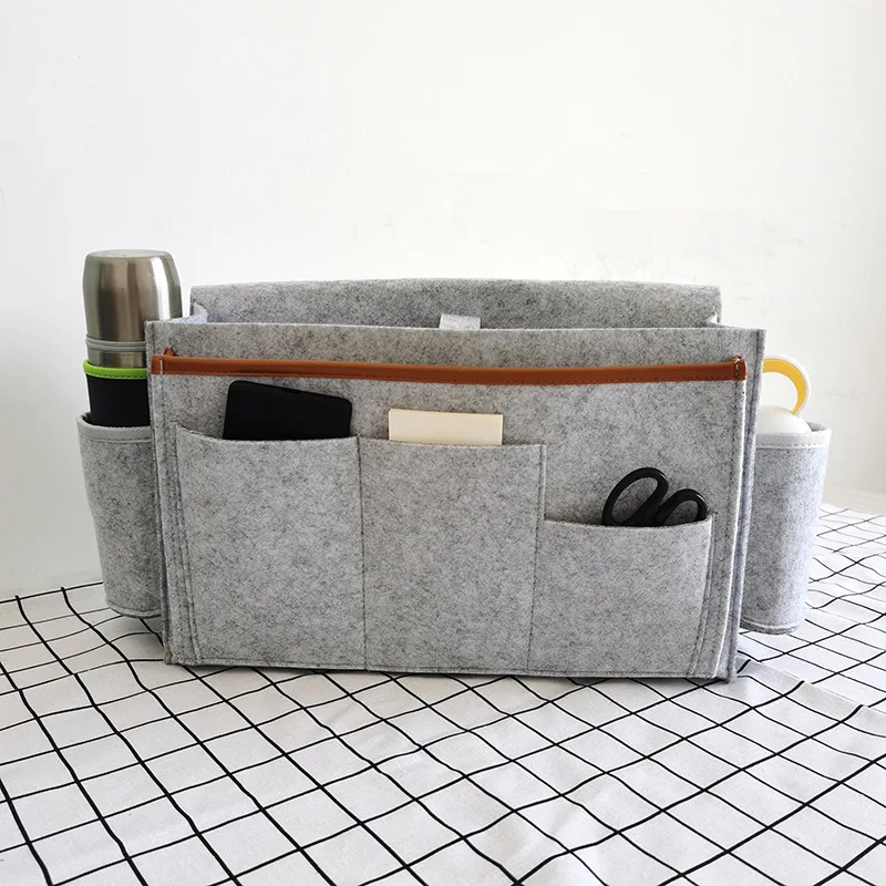 

Reusable Felt Bedside Storage Hanging Bag Felt Bag Remote Control Book Finishing Bedside Desk Organizer Storage Bag