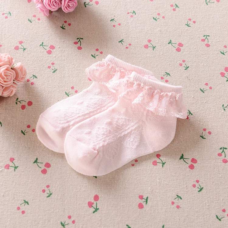 4 Pairs/lot Girls Flower Socks Summer Cotton Children Short Dance Sock Thin Mesh White Ruffle Frilly Princess Lace |