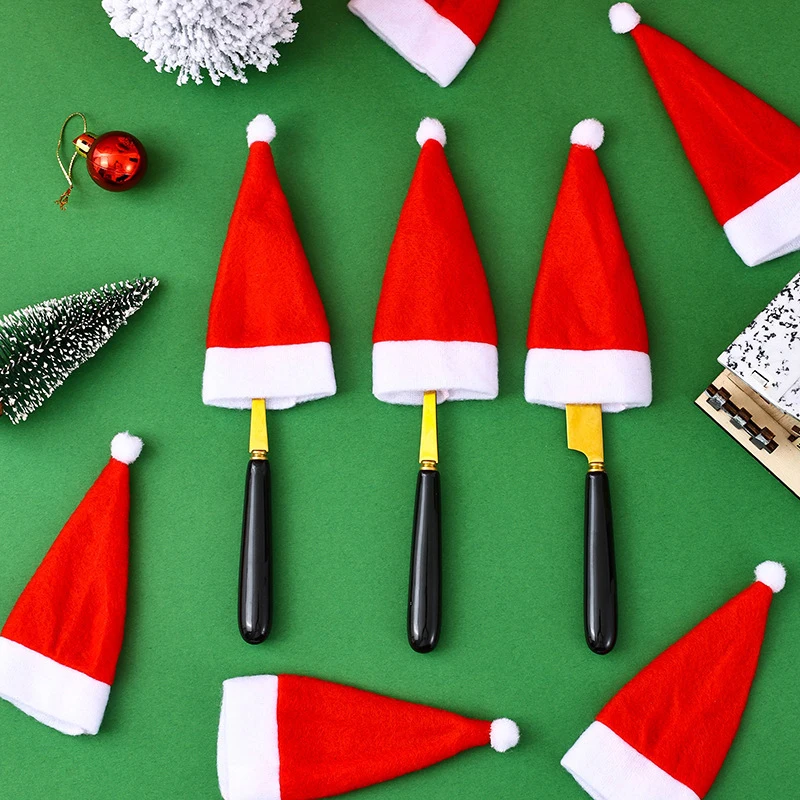 10 шт. рождественские шапки мини шапка Санта-Клауса леденцы крышки для бутылок
