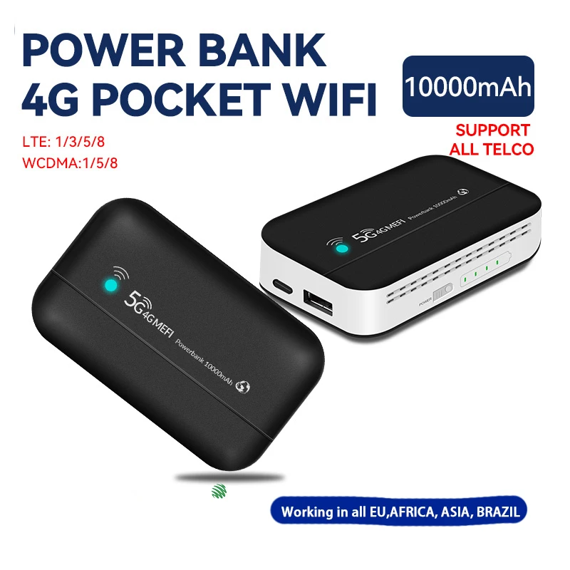 

Портативный Wi-Fi-роутер 4G LTE, 10000 мАч
