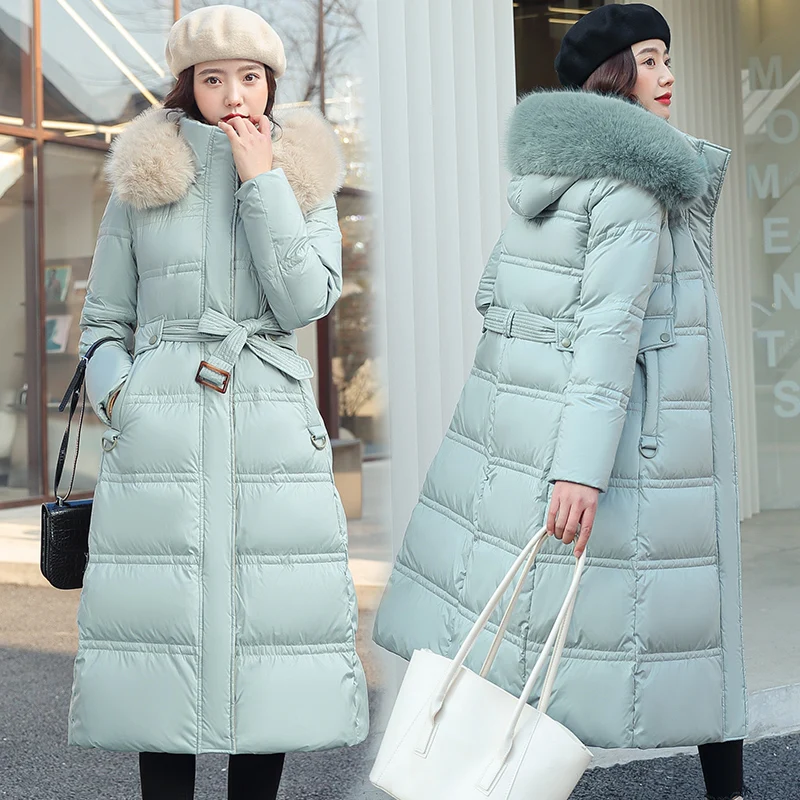 

Beardon Winter Women's Coat Super Long Parkas Jacket 2022 New Thickening Fashion Women's Knee Loose Down Cotton Coat