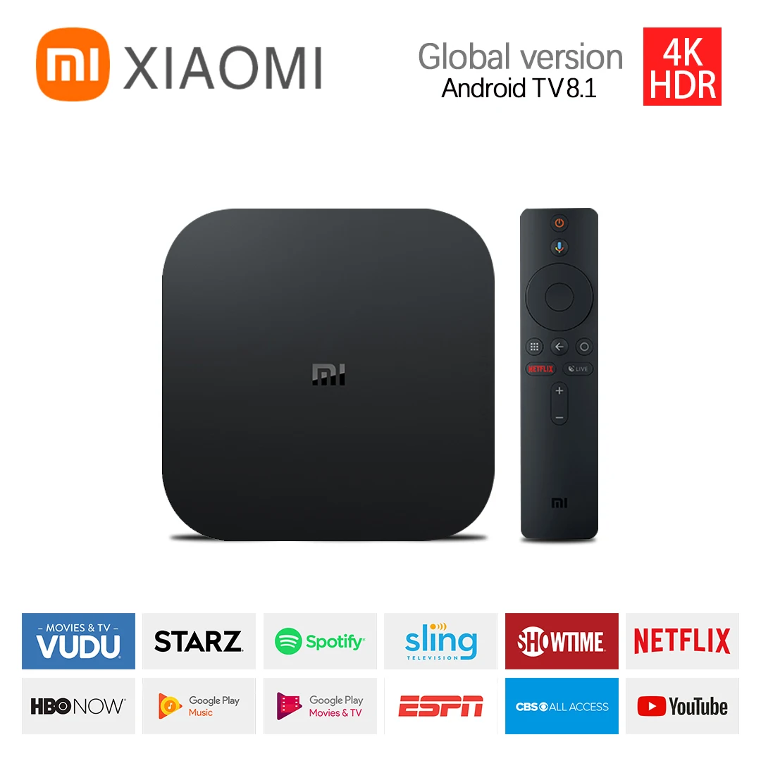 

Приставка Смарт-ТВ Xiaomi TV Box S, 2 + 8 Гб, Wi-Fi, Netflix, Google Assistant