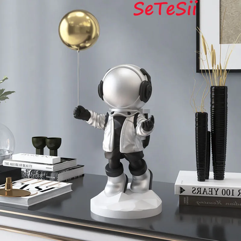 

Nordic Style Home Decro Luxury Living Room Decorative Statues Cartoon Office Astronaut Figurines Sculpture Modern Desk Art Gifts
